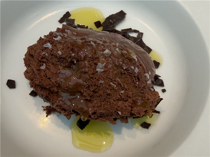 chocolate mousse served